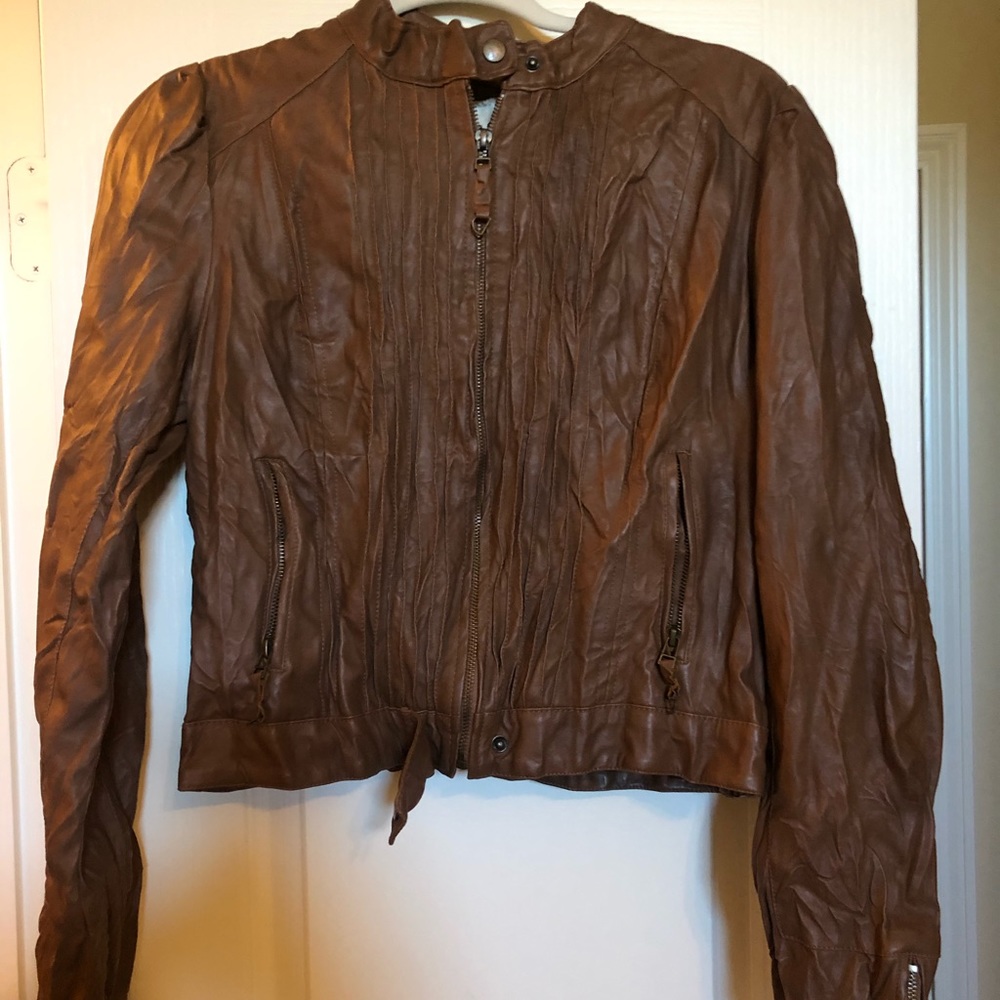 Brown faux leather jacket